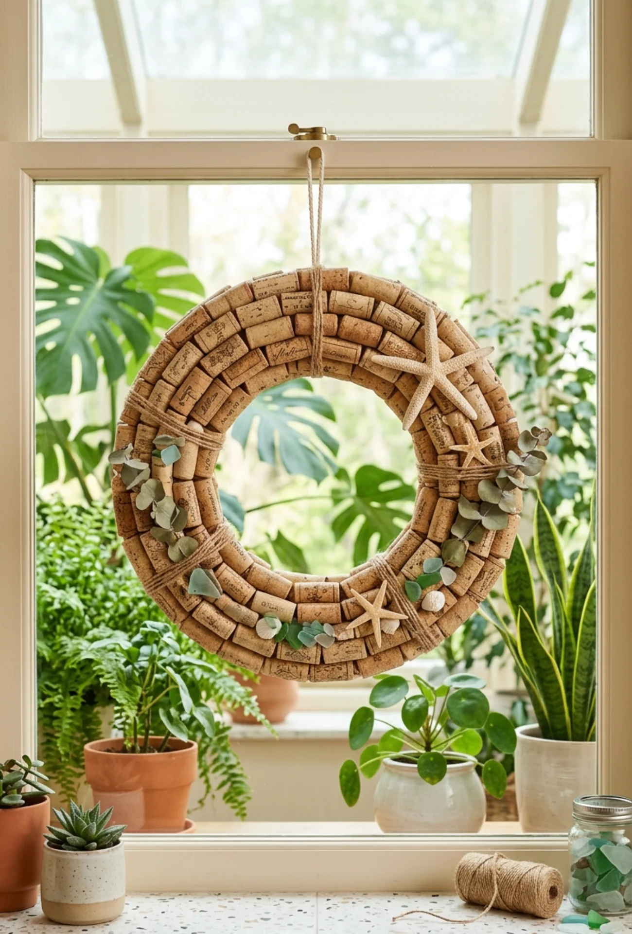 Wine Cork Coastal Wreath