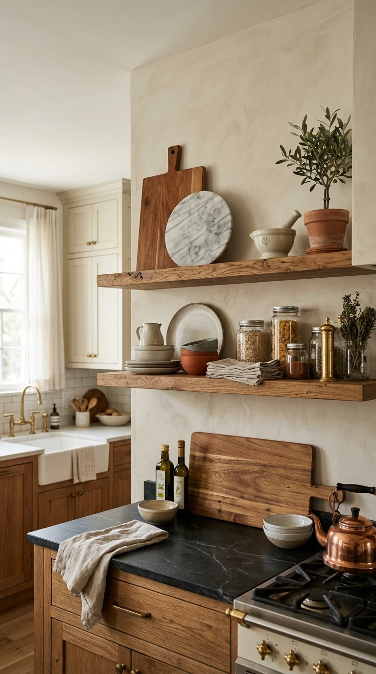 Wood + Stone Mixed Material Styling