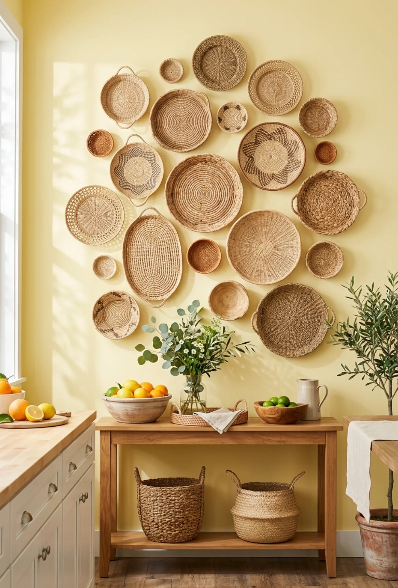 Woven Basket Wall Gallery Display