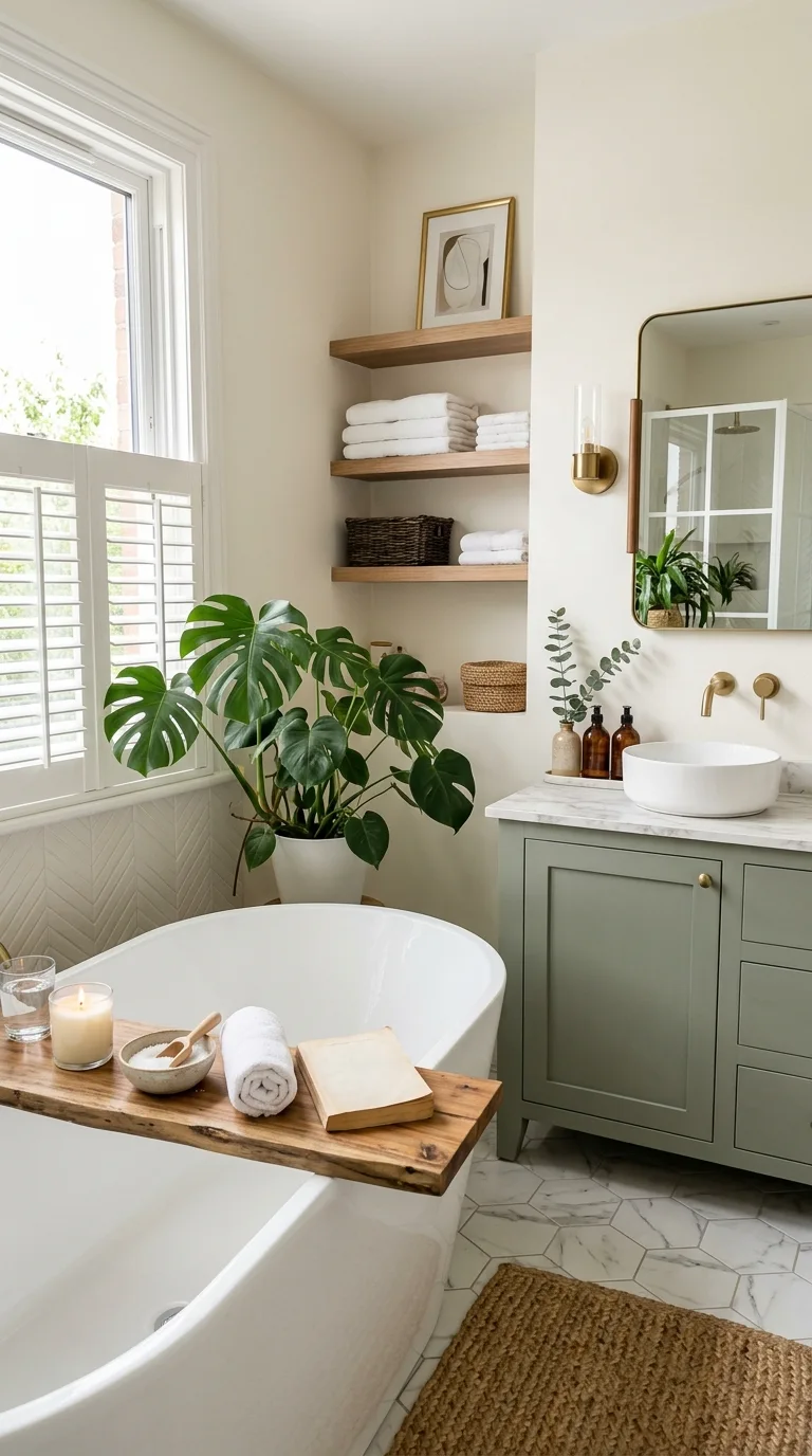 Add a Wooden Bath Tray