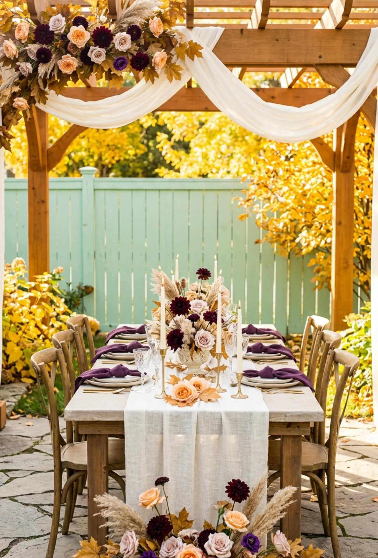 Aubergine with Dusty Blush Accents