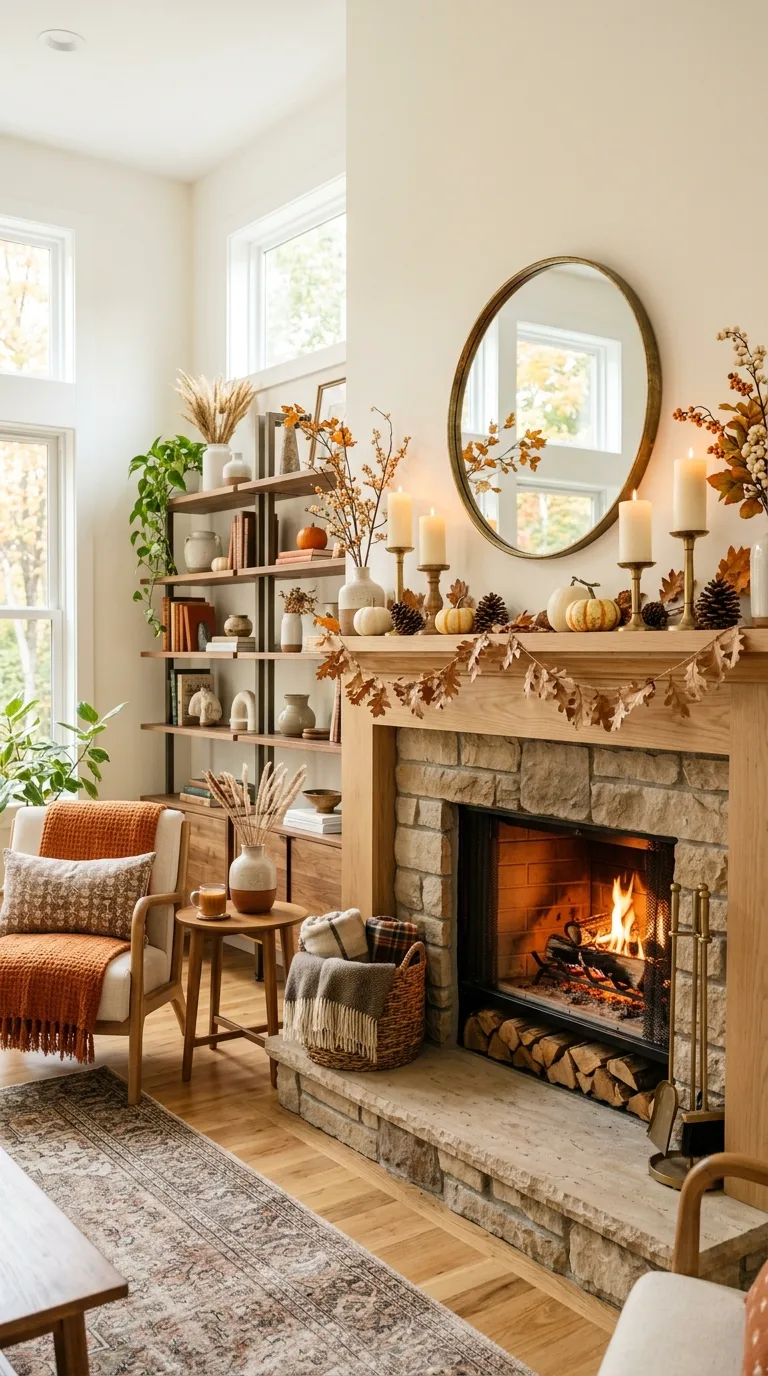 Autumn Fireplace Mantel Decorations