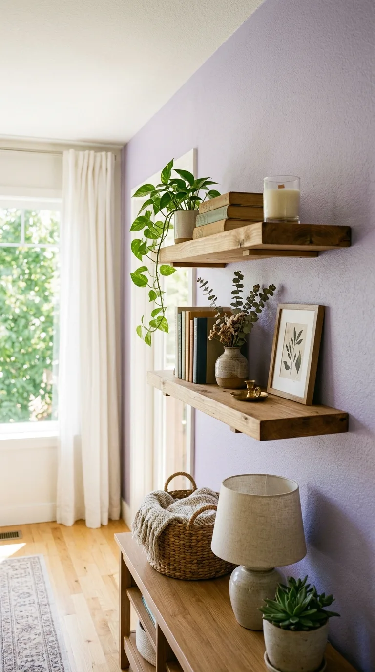 Budget Floating Wood Shelves
