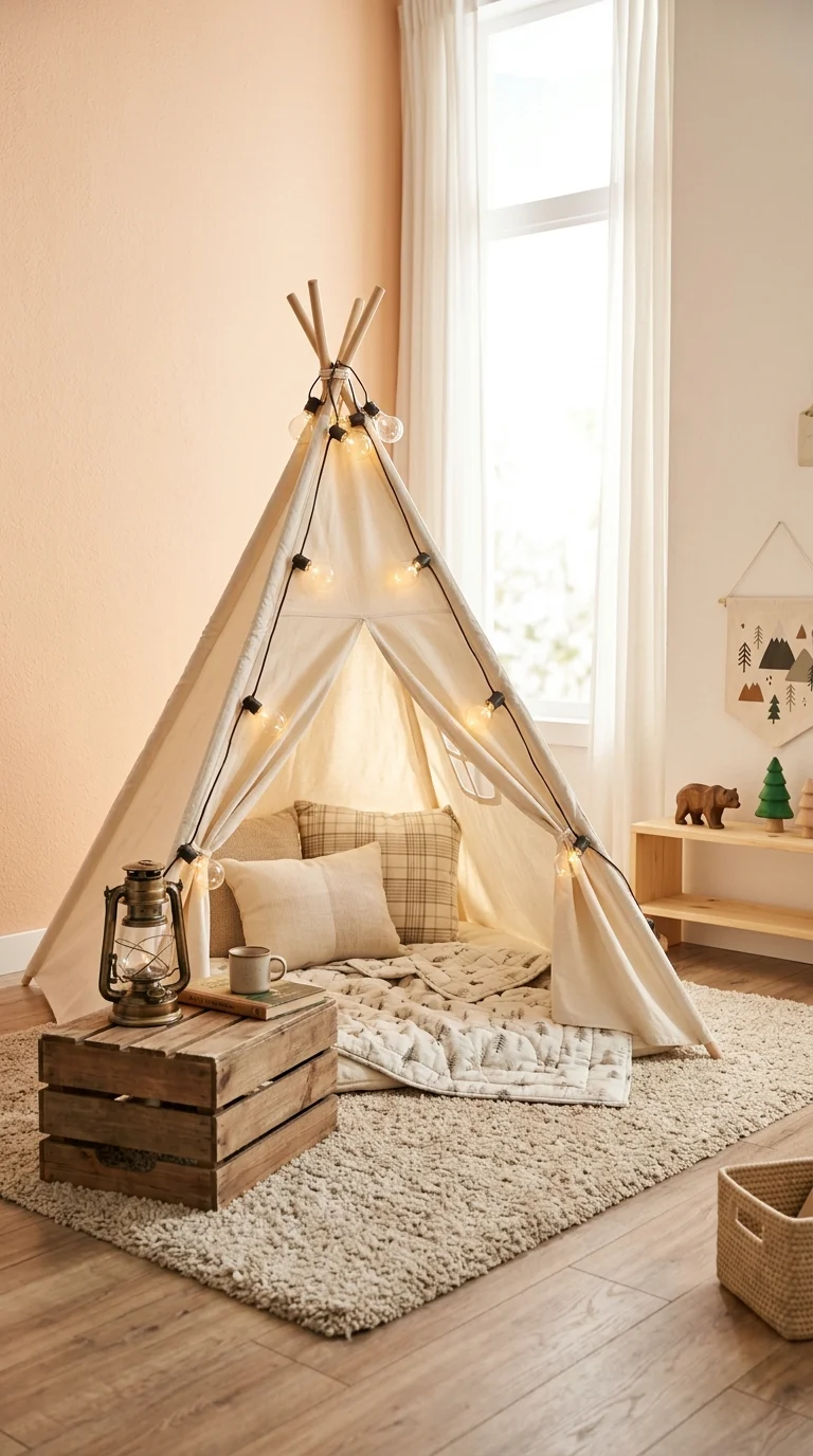 Camping Themed Adventure Corner with Canvas Decor