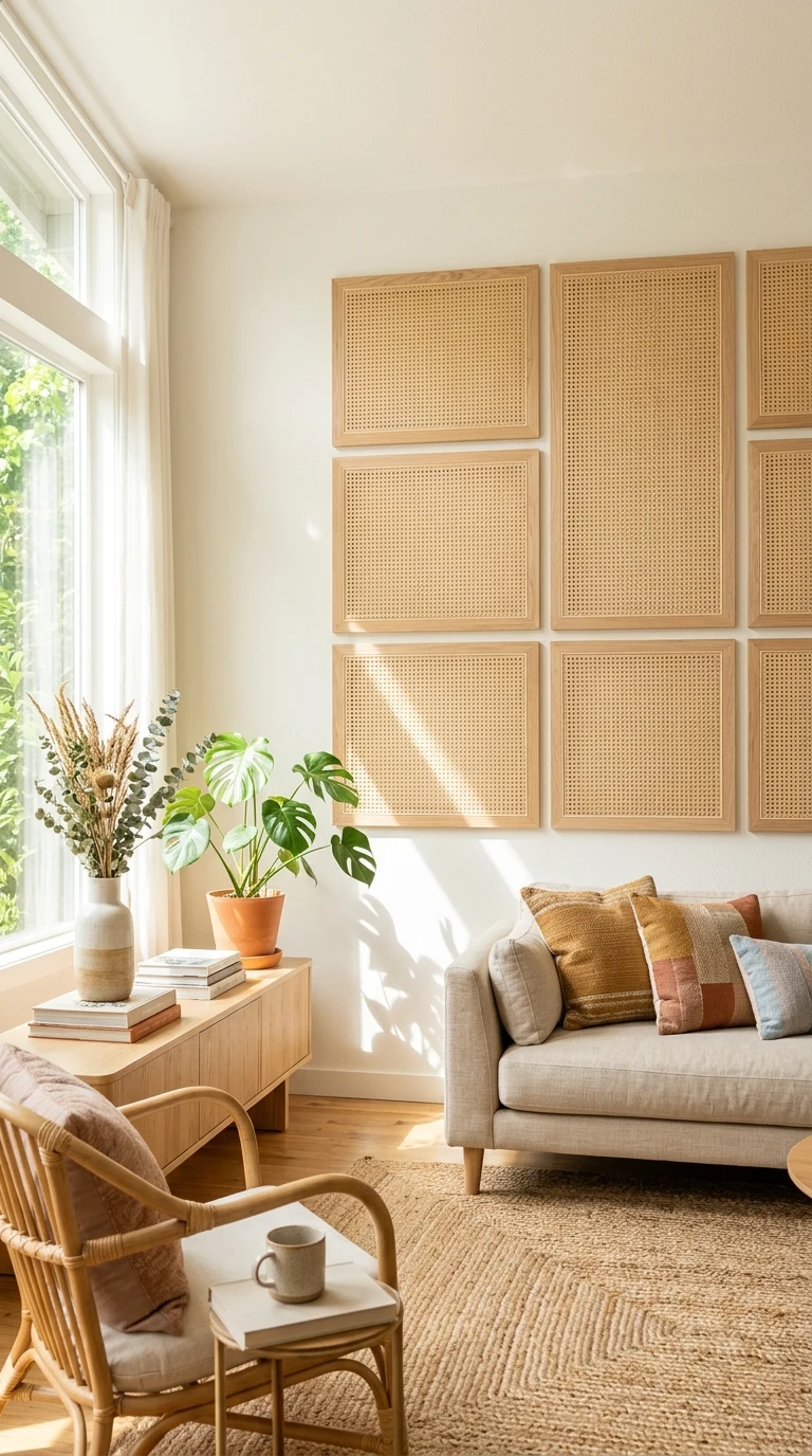 Cane Webbing Wall Panels