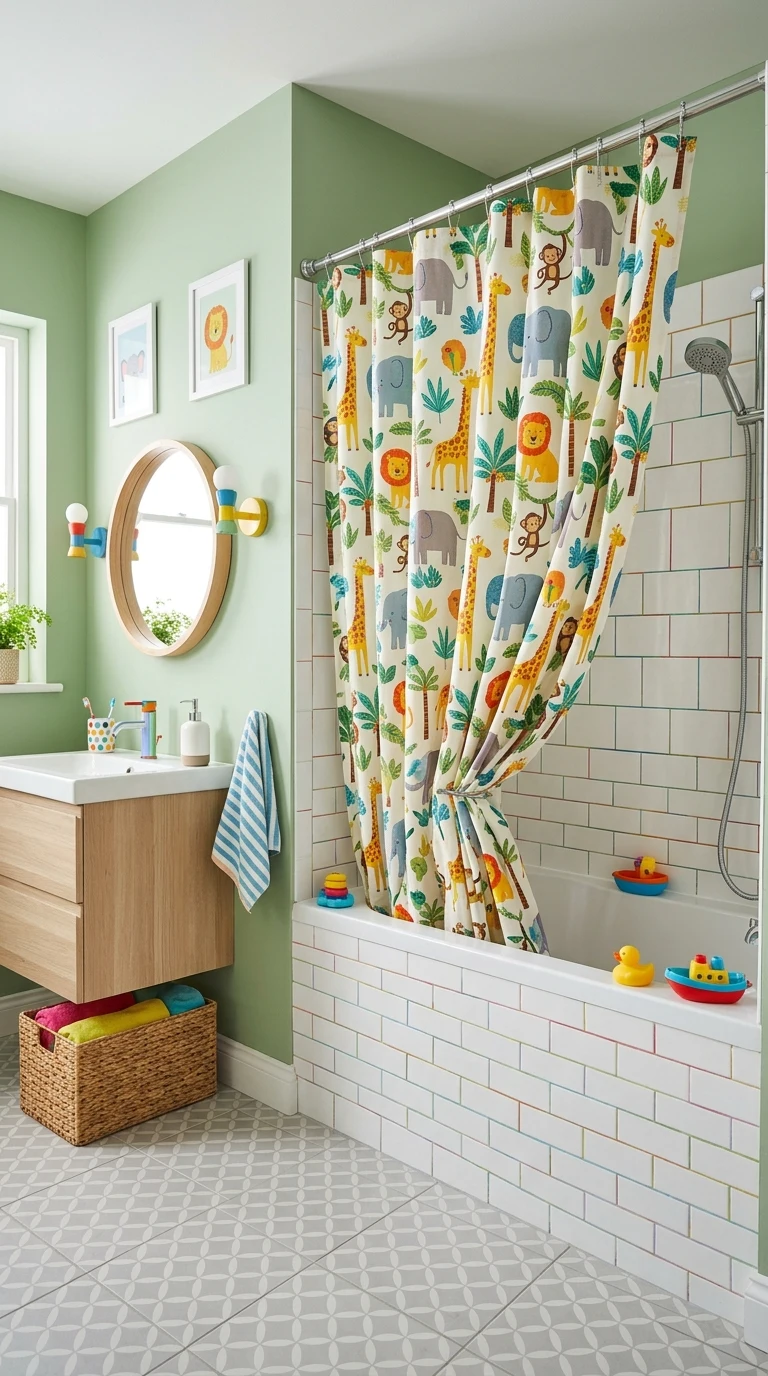 Choose a Fun Printed Shower Curtain
