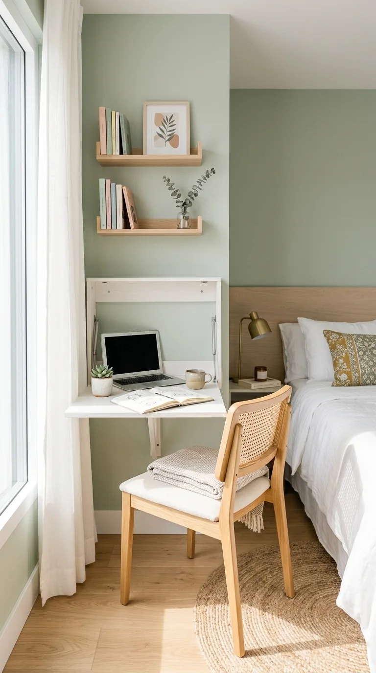 Compact Wall-Mounted Desk Setup