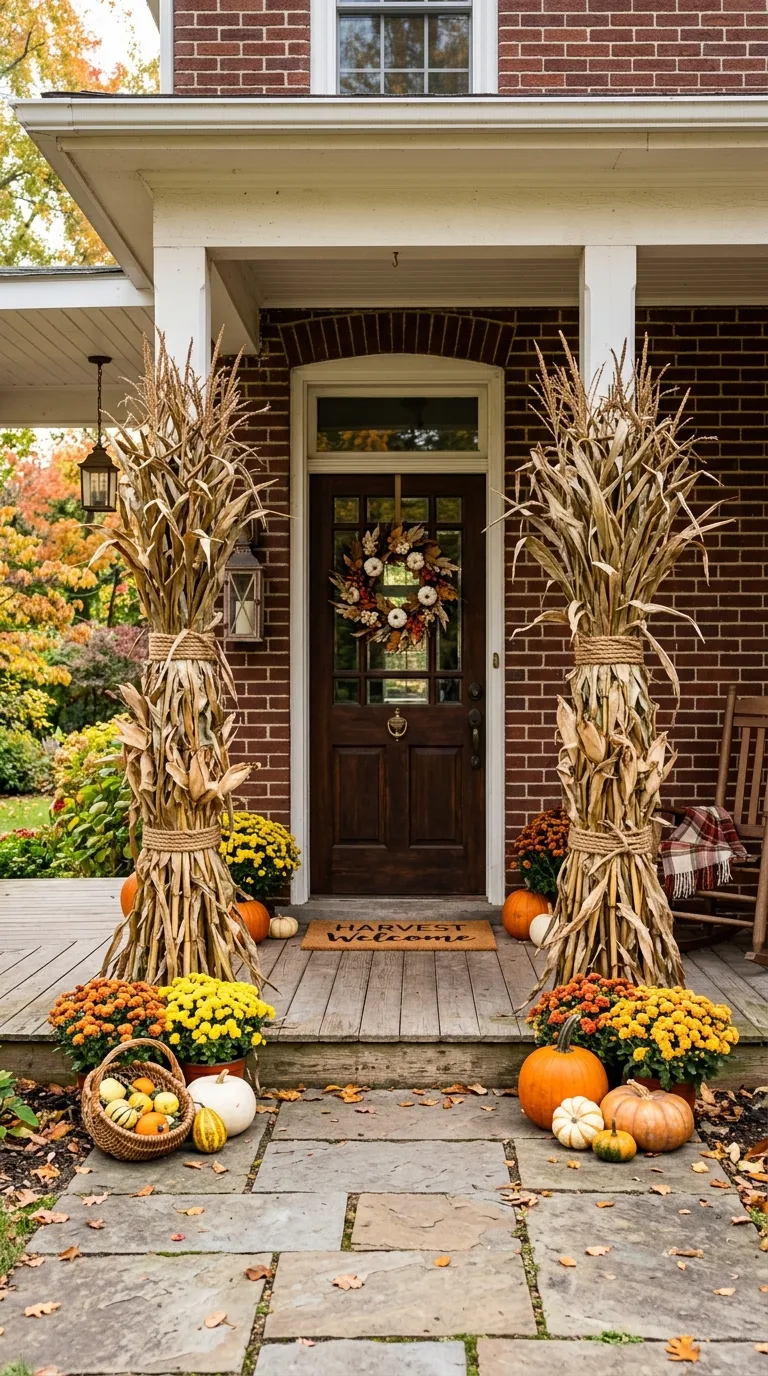 Cornstalk Front Door Decor