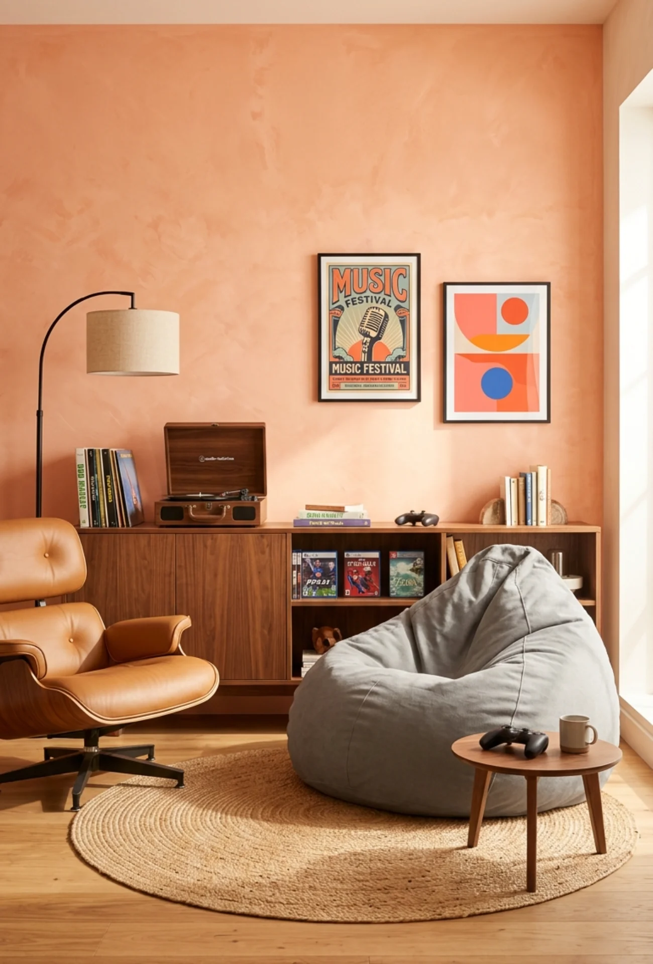 Cozy Bean Bag Gaming Lounge