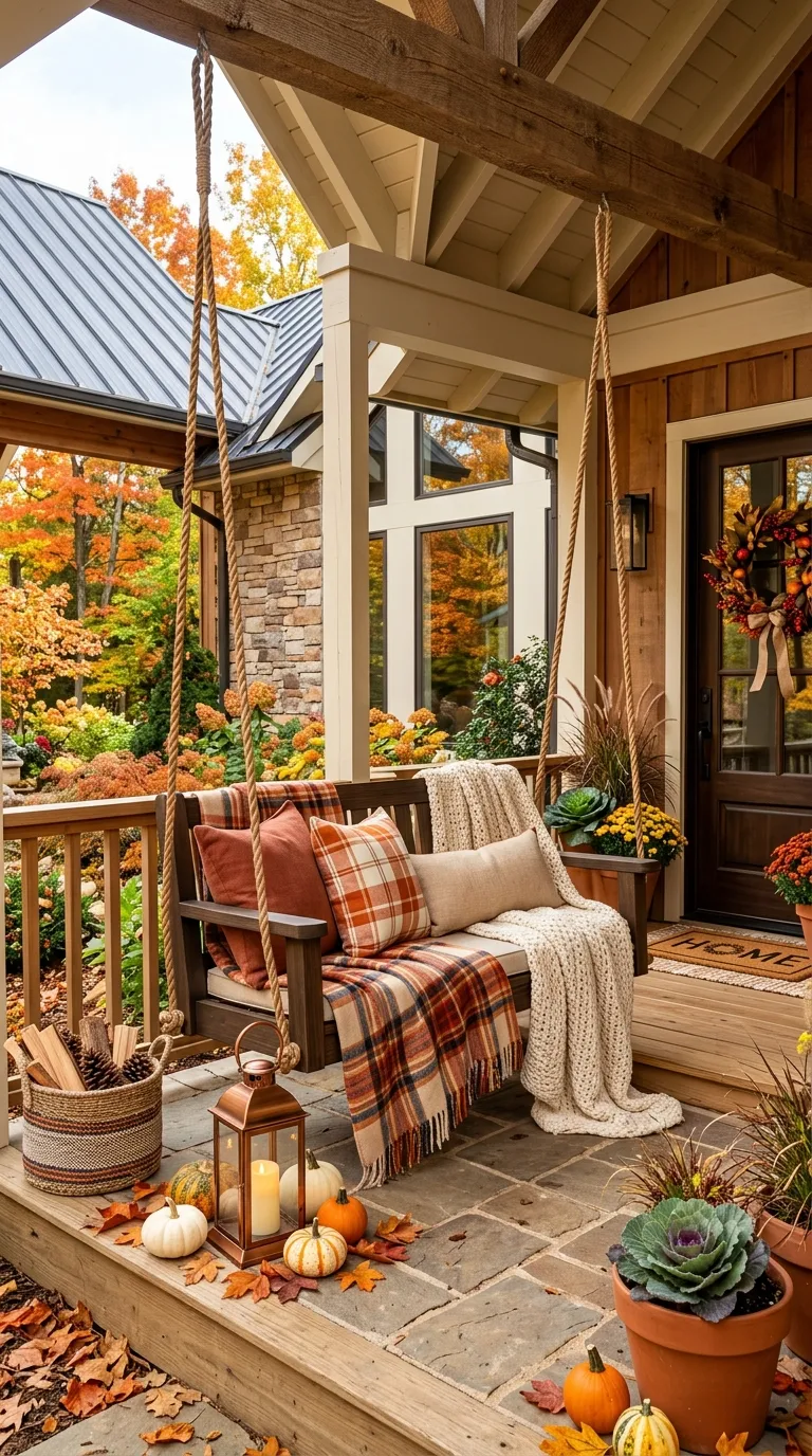Cozy Porch Swing Fall Decor