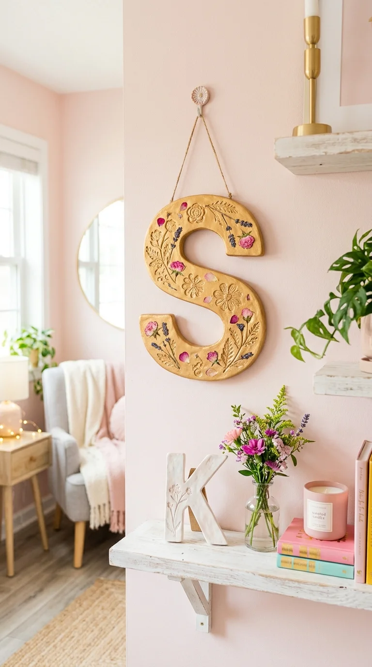 Custom Initial Wall Art with Air-Dry Clay
