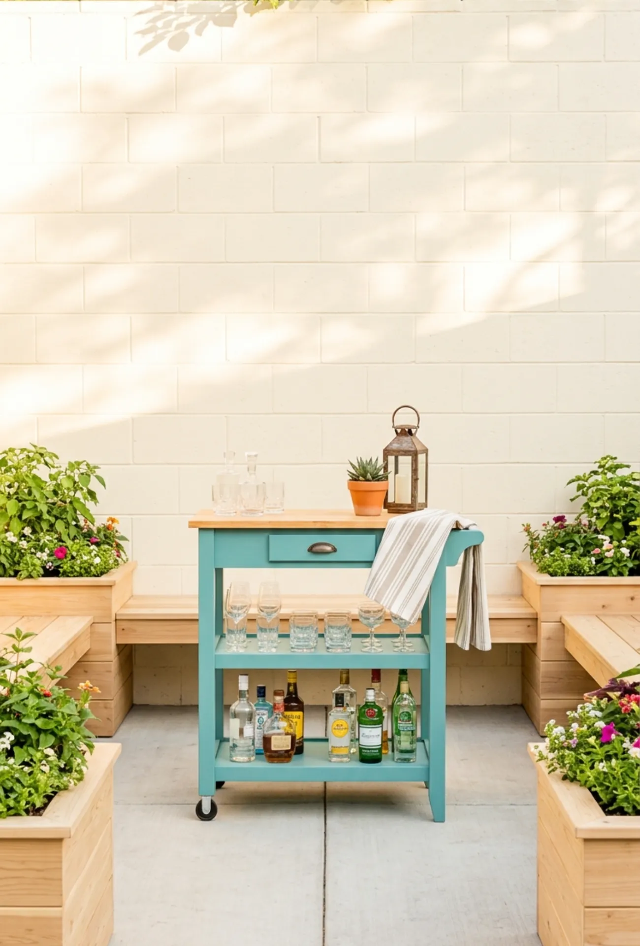 DIY Backyard Bar Cart