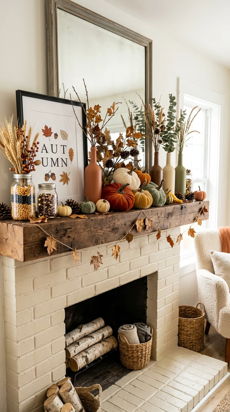 DIY Budget Fall Mantel Ideas