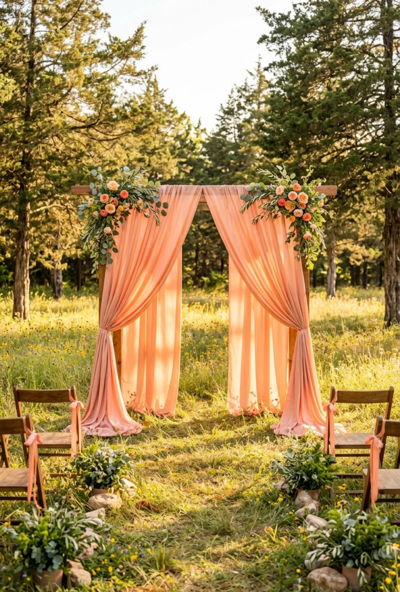 DIY Fabric Ceremony Backdrop
