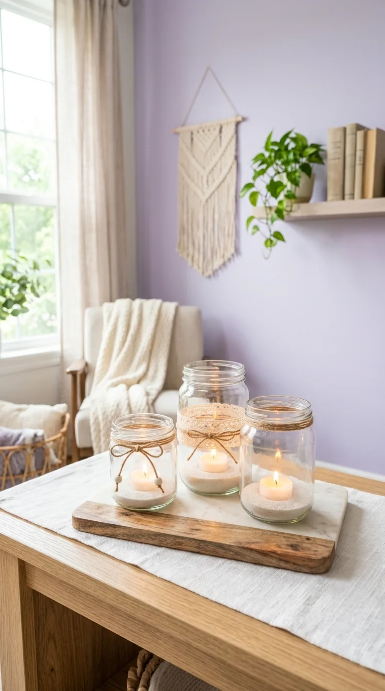 DIY Glass Jar Candle Holders