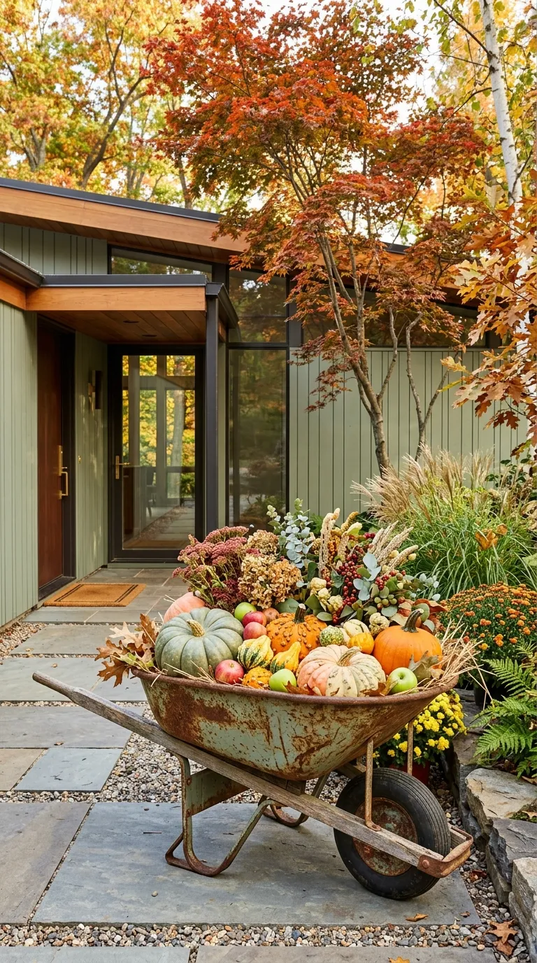 DIY Harvest Wheelbarrow Display