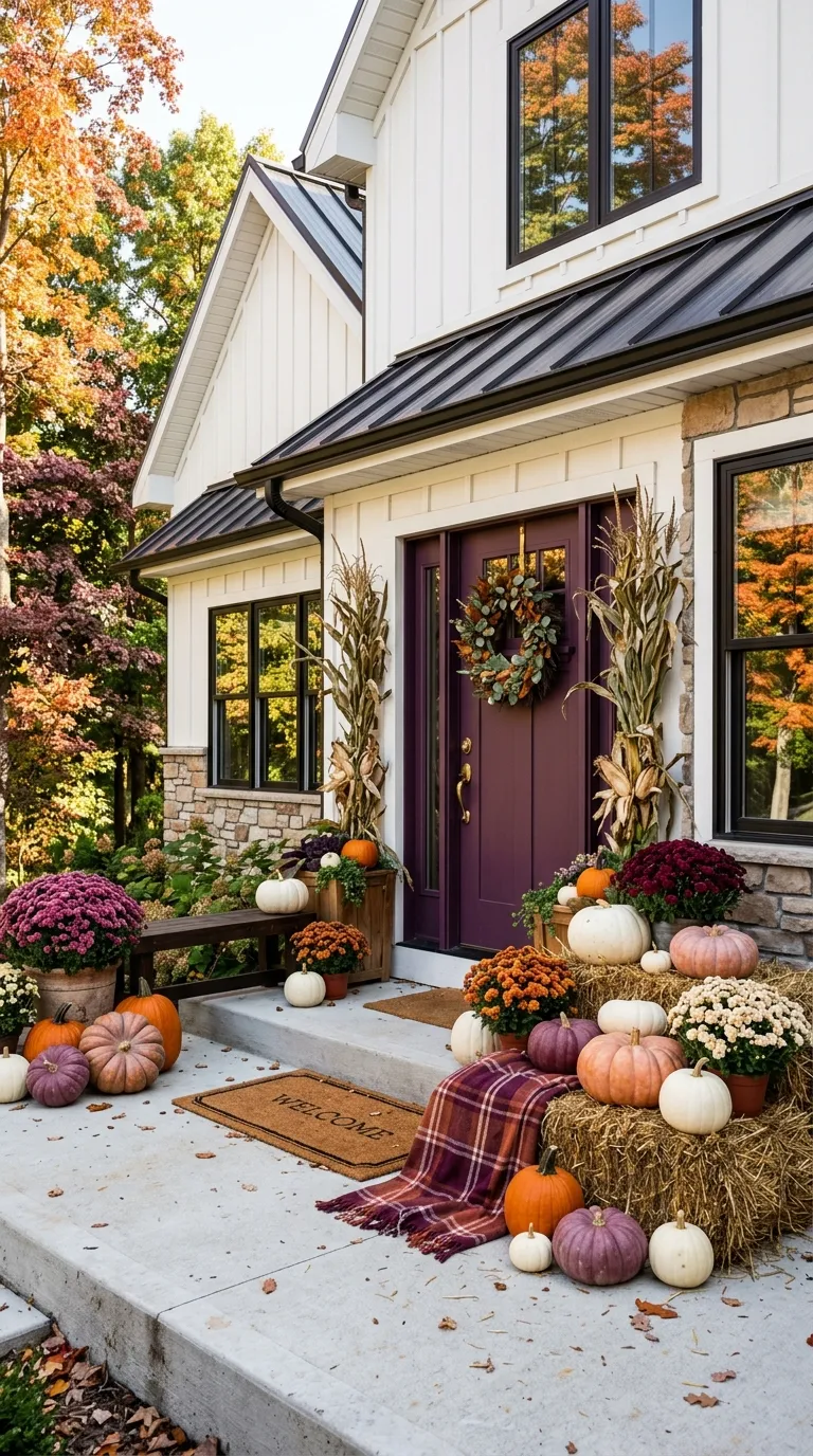 DIY Layered Fall Front Porch Display