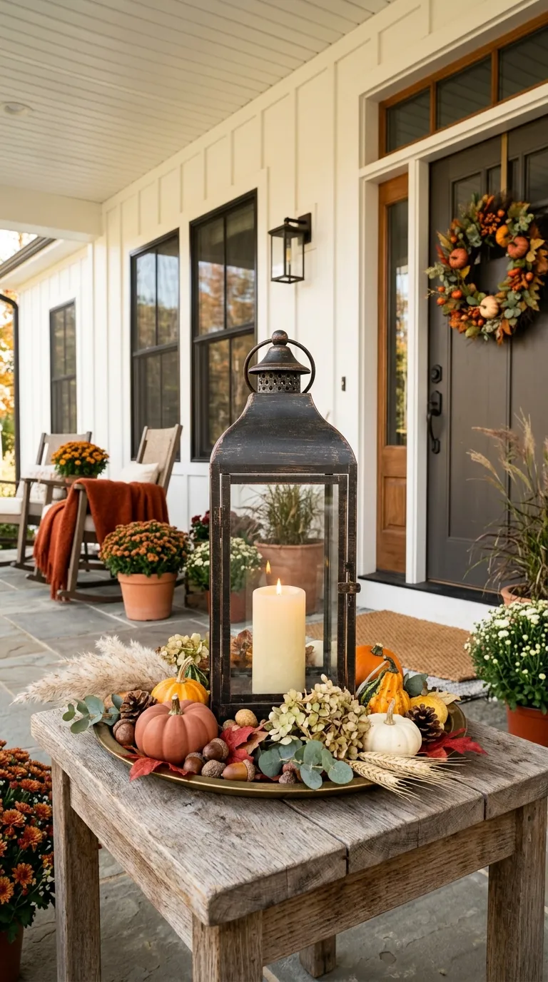 DIY Outdoor Candle Lantern Centerpiece