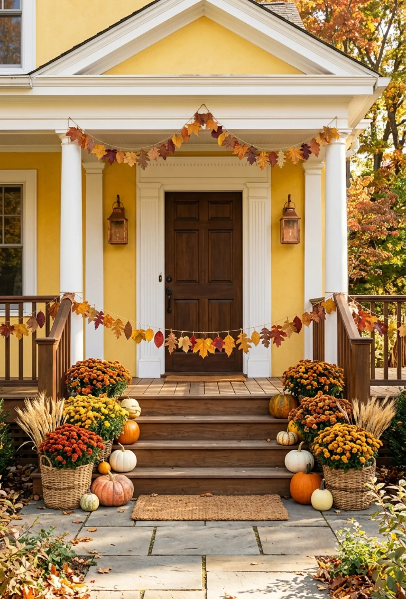 DIY Outdoor Leaf Garland