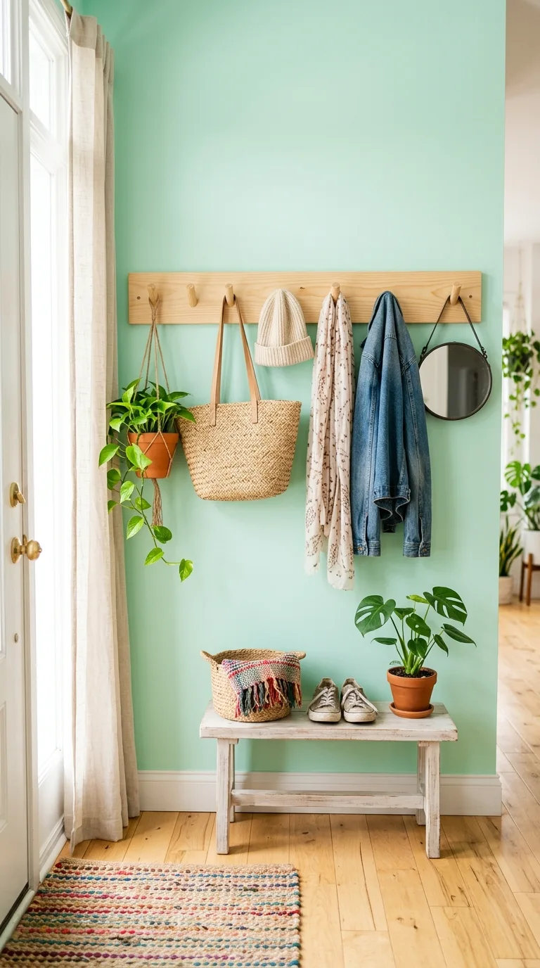 DIY Peg Rail Wall Organizer