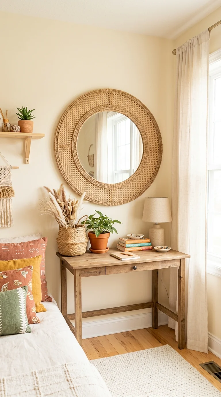 DIY Rattan Mirror Makeover