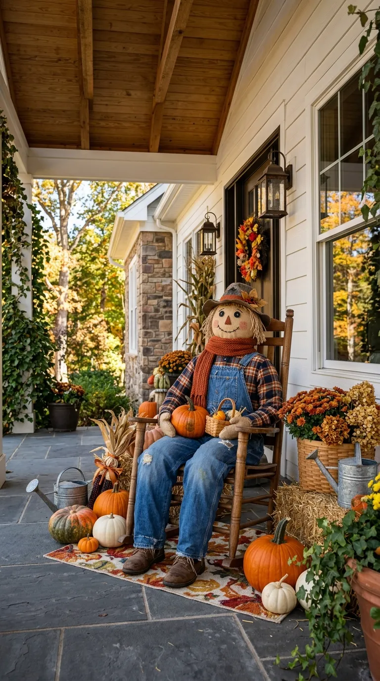 DIY Scarecrow Porch Decoration