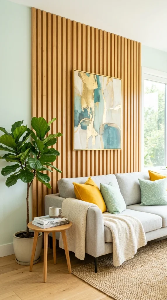 DIY Wood Slat Accent Wall