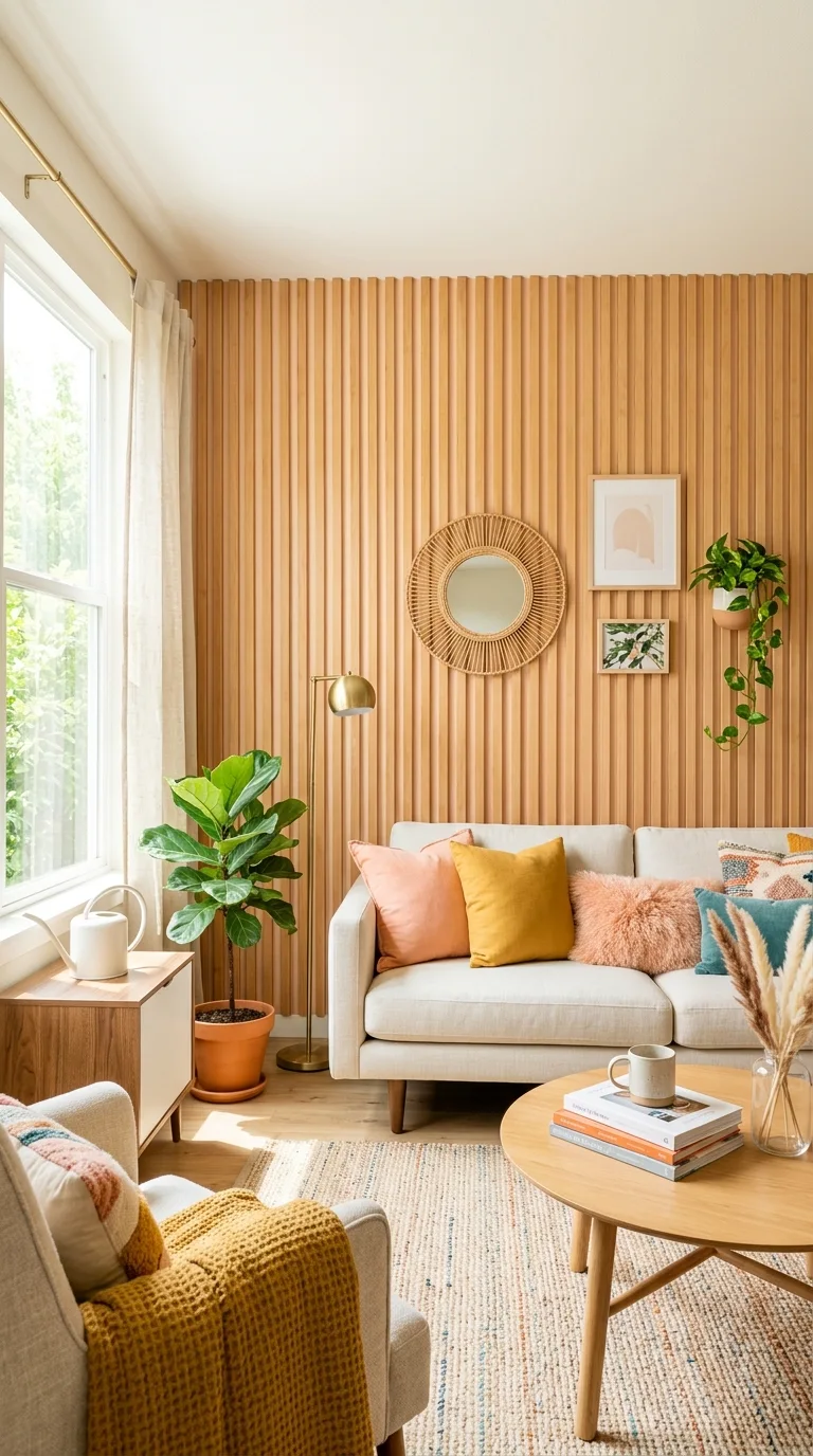 DIY Wood Slat Accent Wall