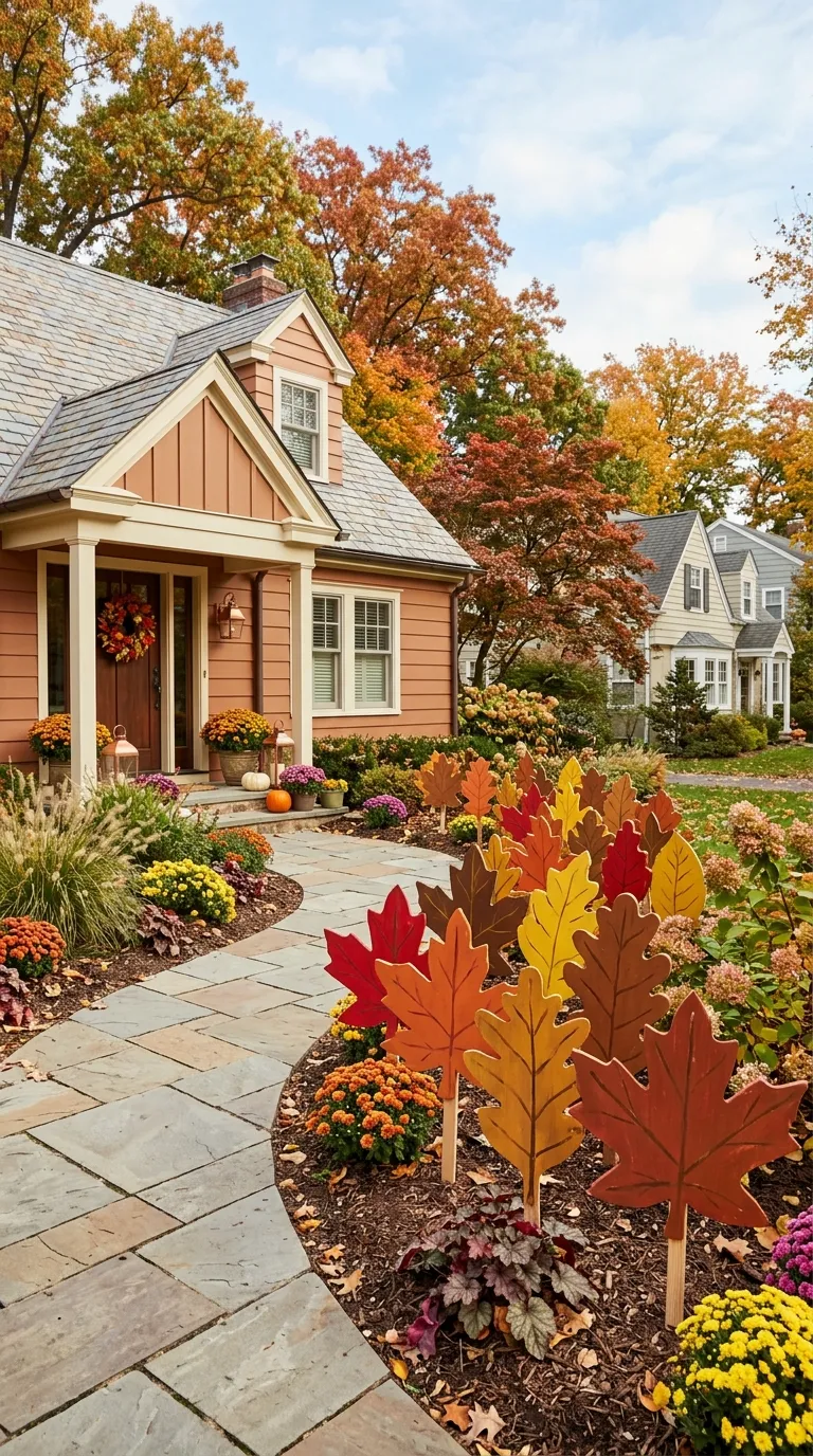 DIY Wooden Leaf Yard Signs