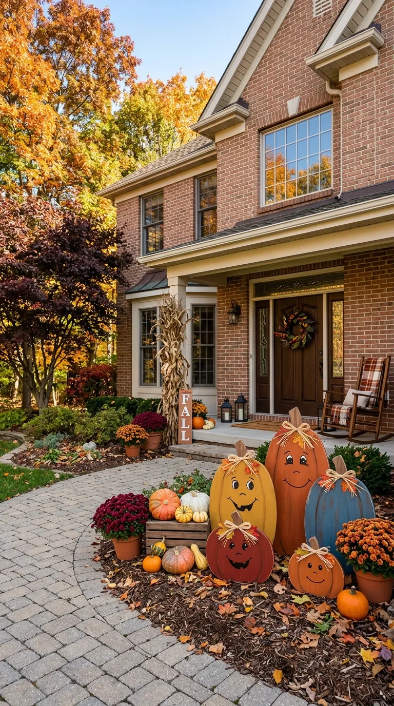 DIY Wooden Pumpkin Family Decor