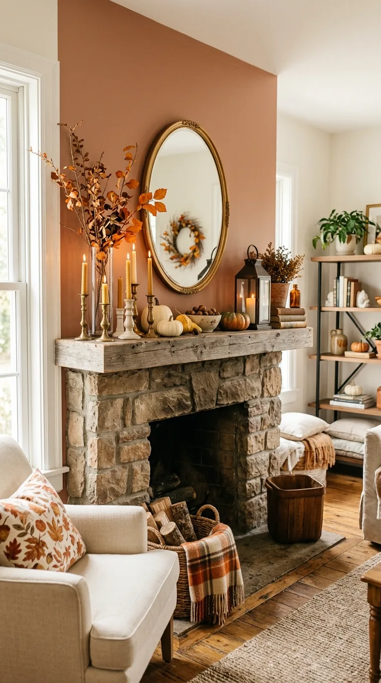 Fall Fireplace Mantel Decor Ideas