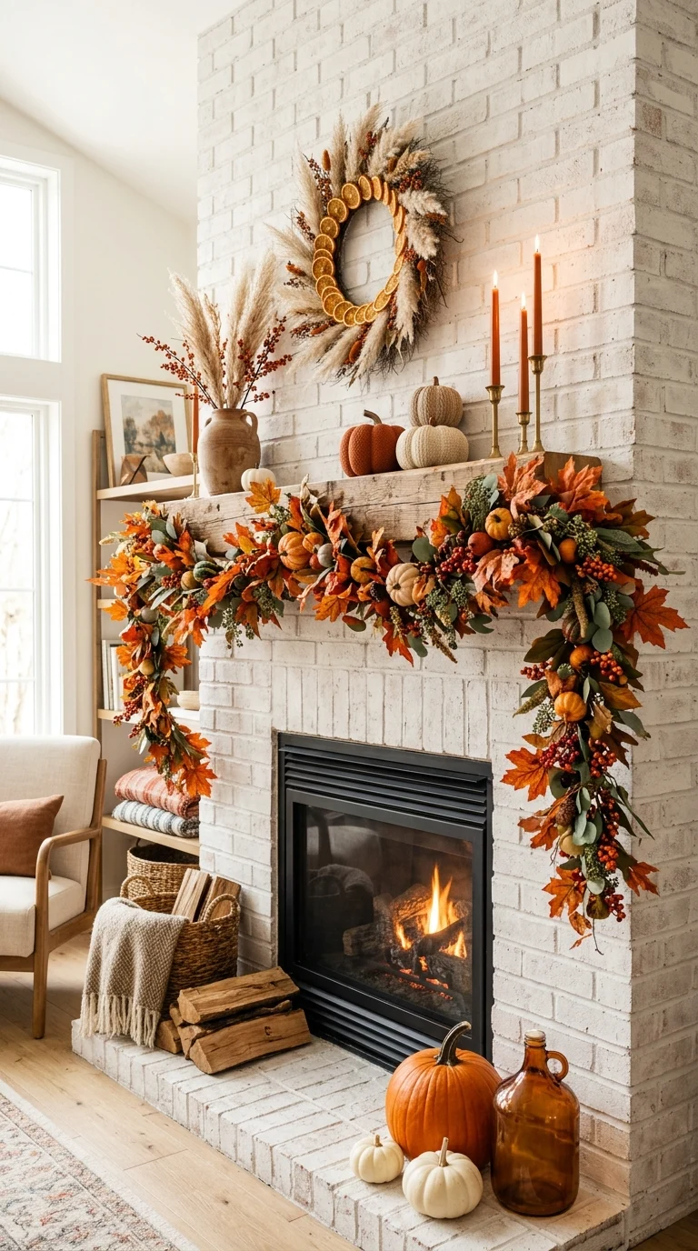 Fall Garland Mantel Ideas