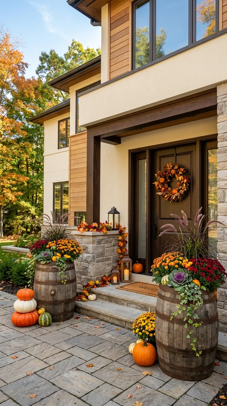 Farmhouse Barrel Planters