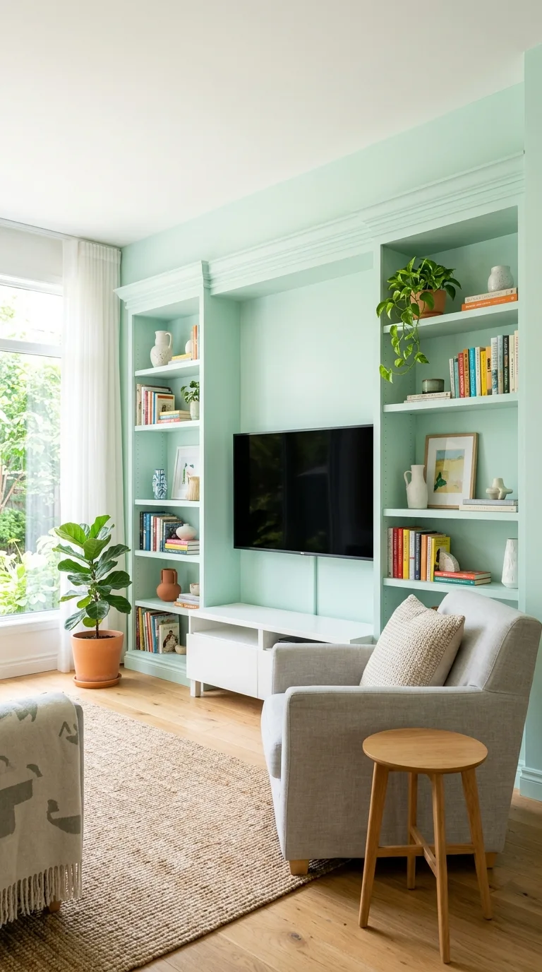 Faux Built-In Bookcase Hack