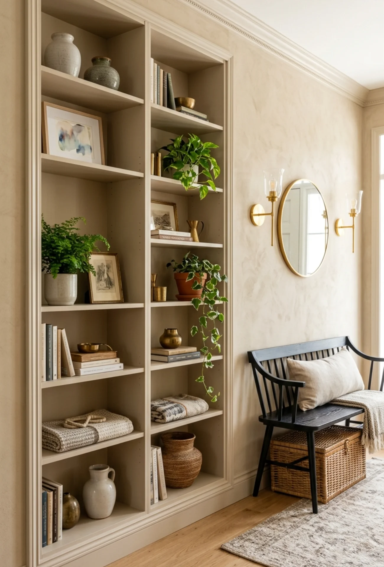 Faux Built-In Shelves