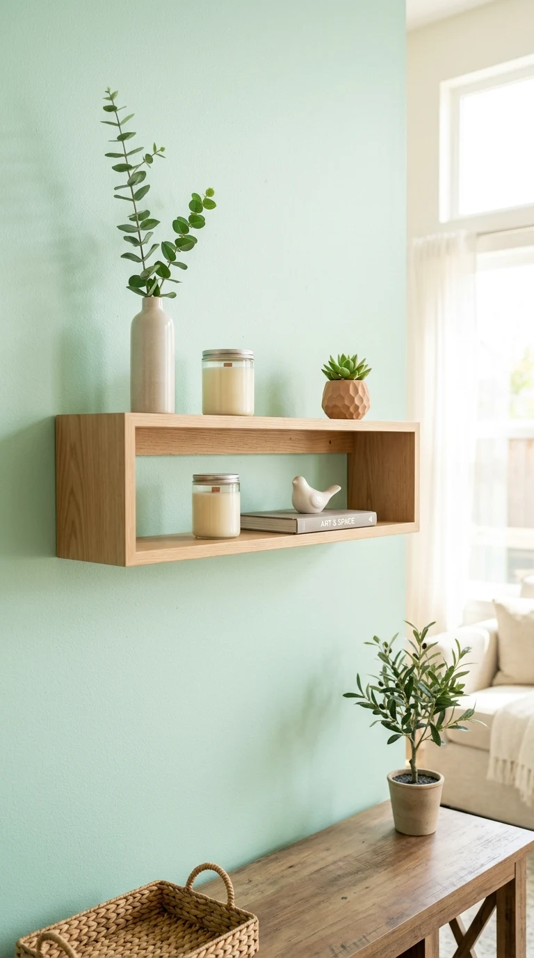 Floating Box Shelves with Decor Styling