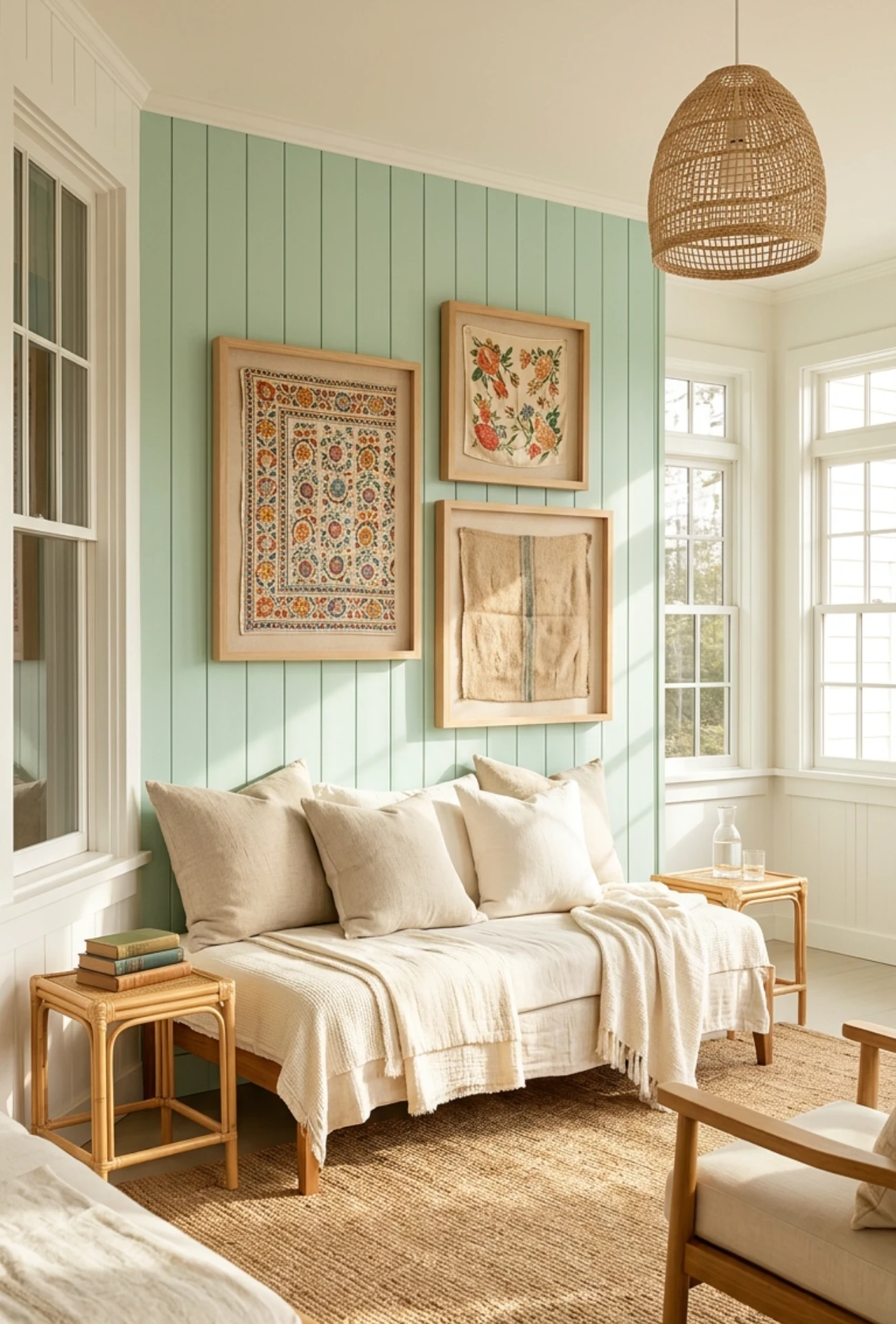 Framed Vintage Fabric Wall Art