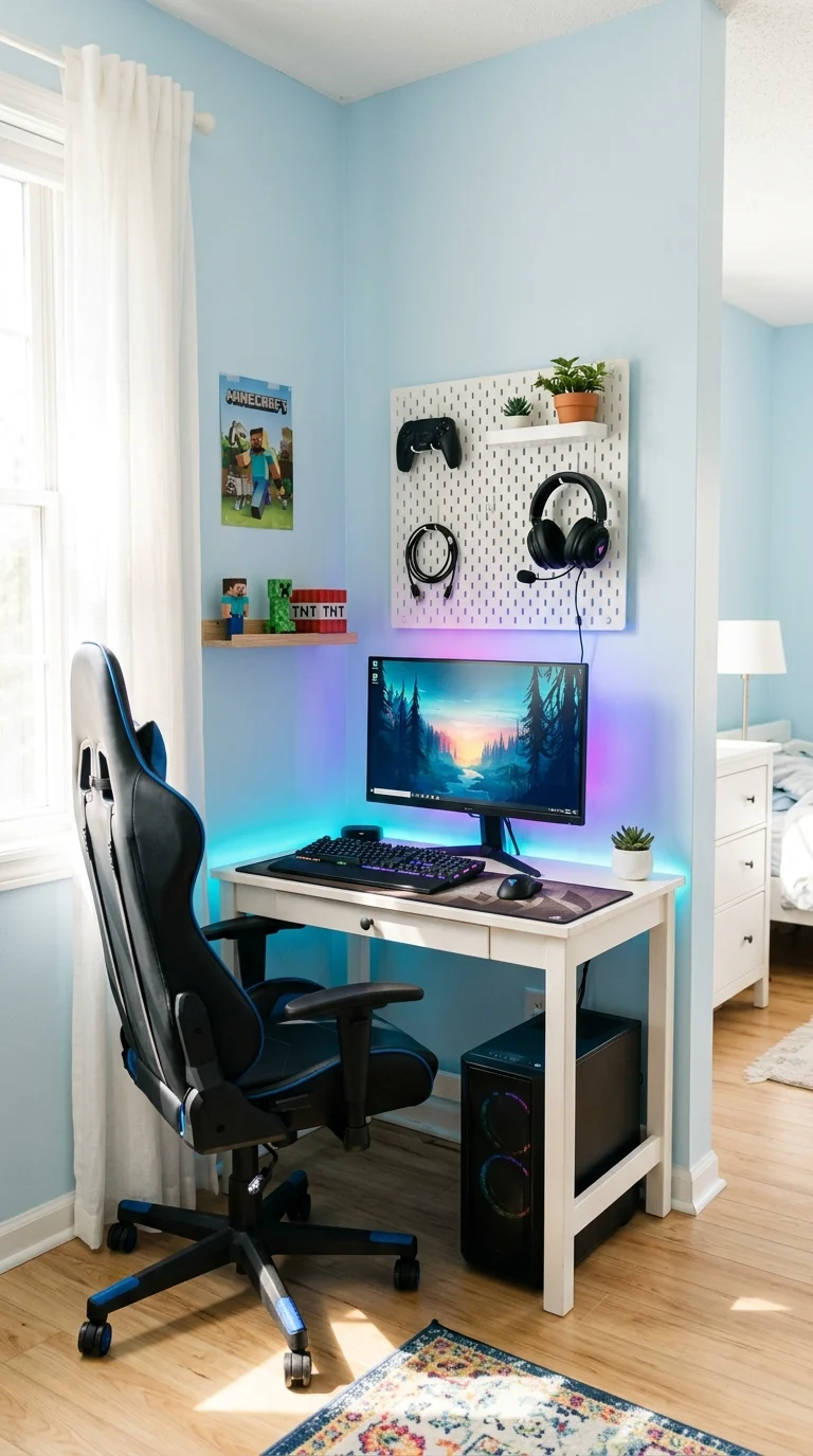 Gaming Corner with RGB Lighting