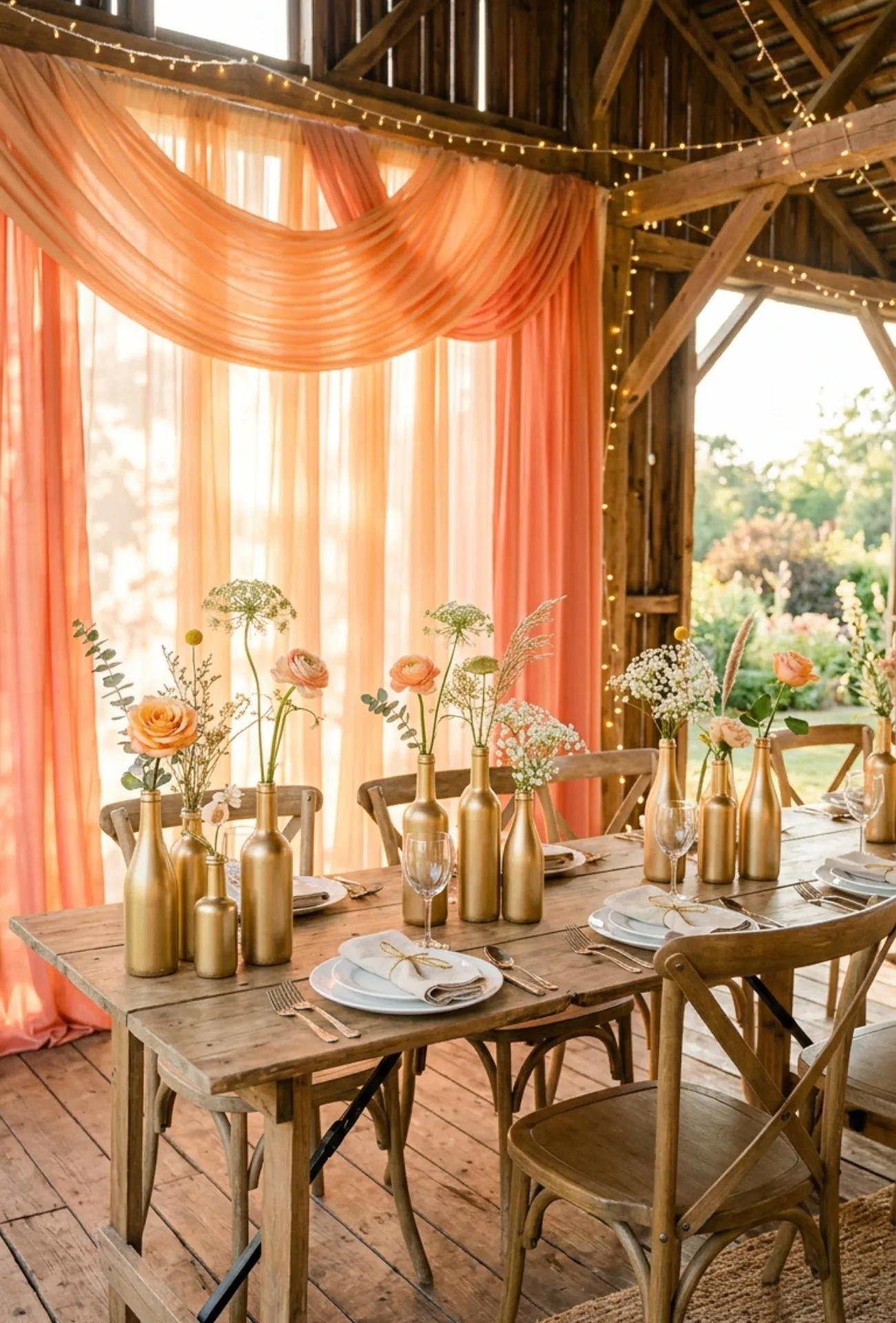 Gold Spray Painted Bud Vases