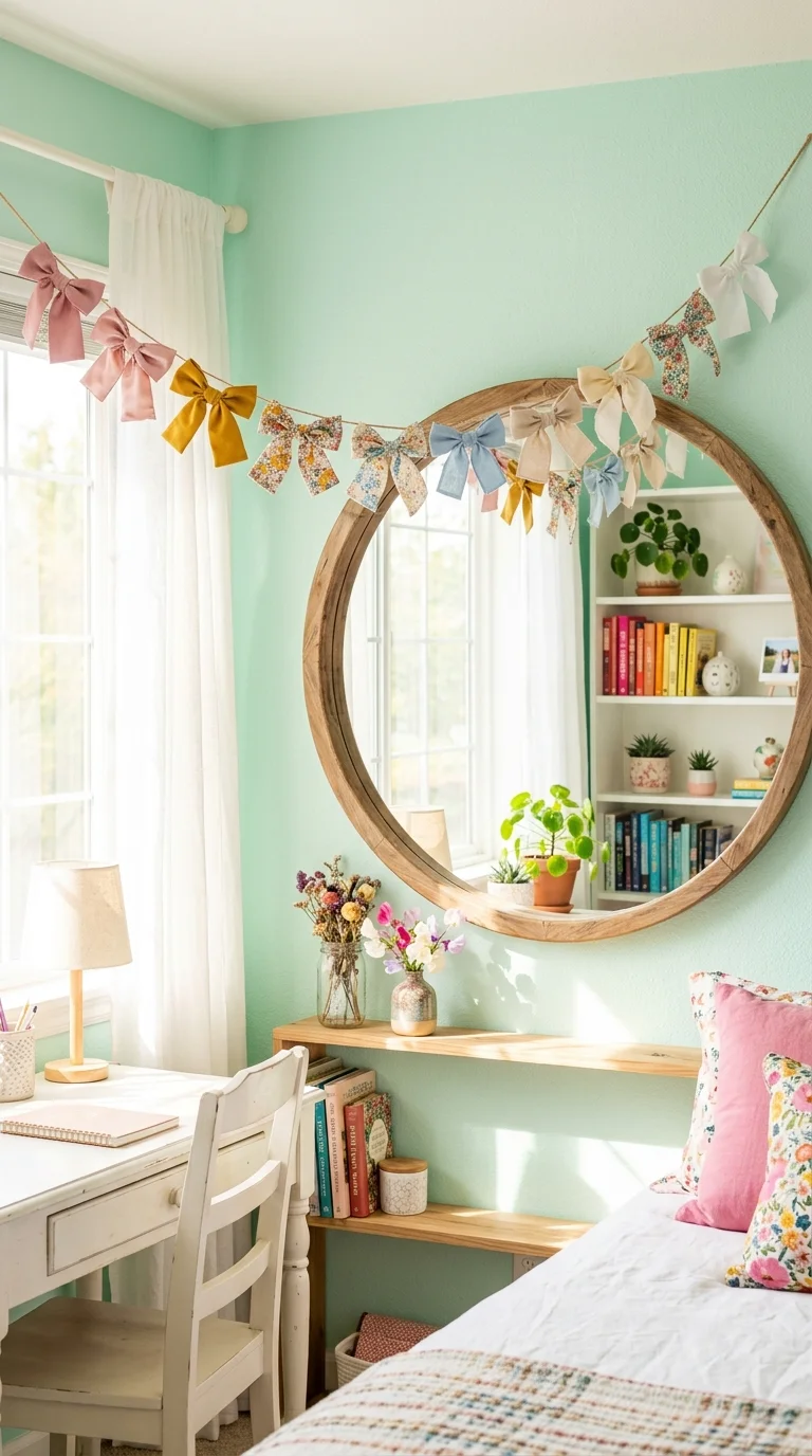 Handmade Fabric Bow Garland