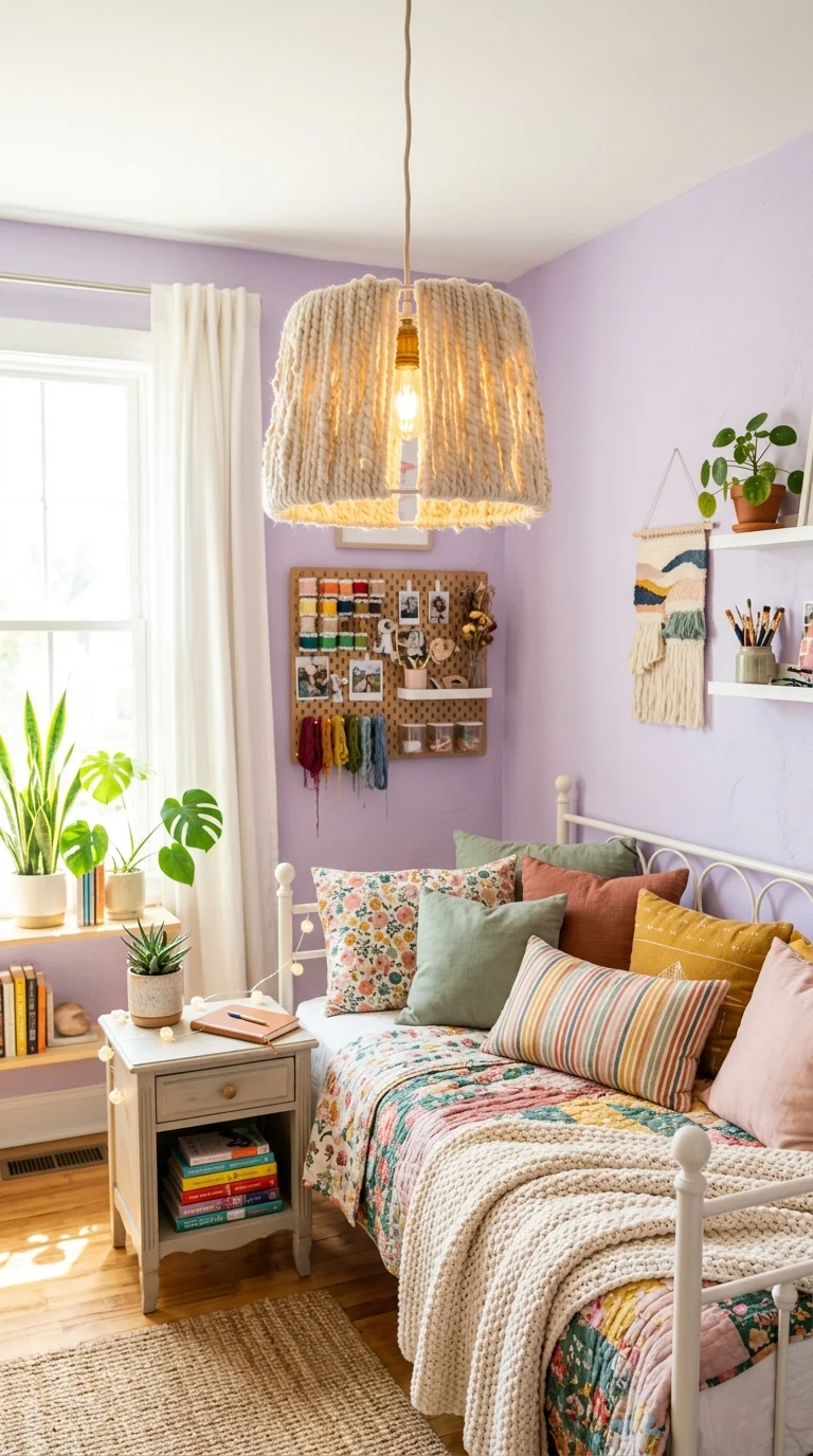Handmade Yarn Chandelier or Pendant Shade