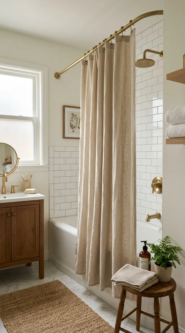 Hang Linen Shower Curtains