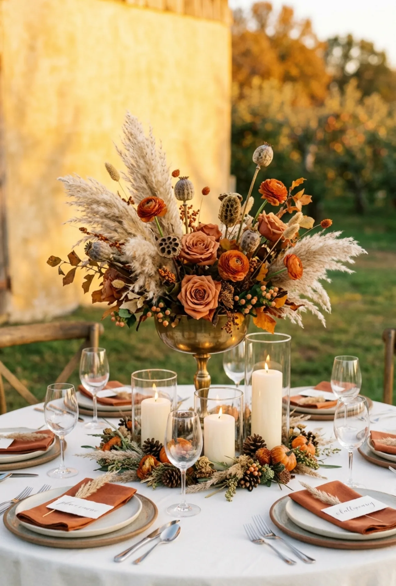 Hurricane Vase Candle Trio