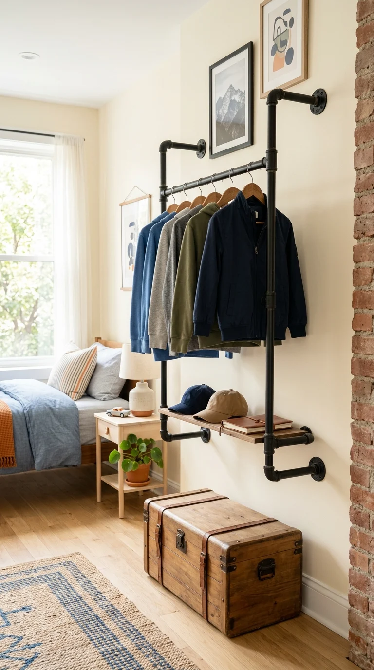 Industrial Pipe Clothing Rack