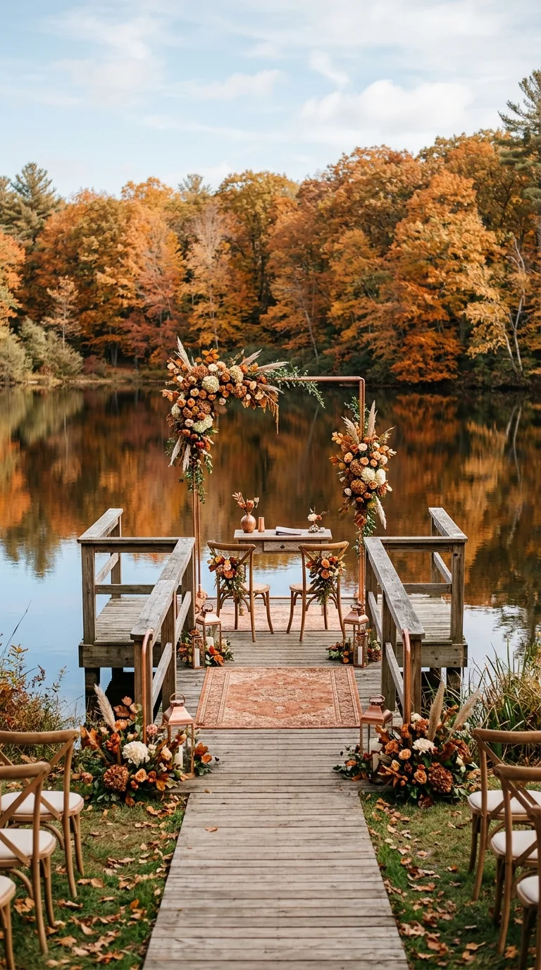 Lakeside Wooden Dock Vows