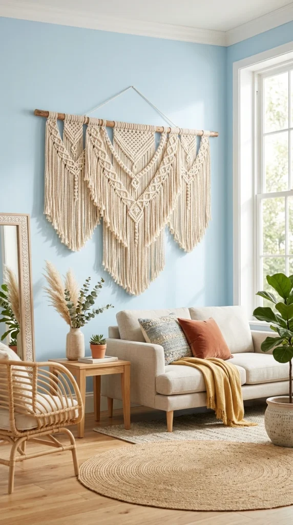 Large Macramé Fiber Wall Hanging
