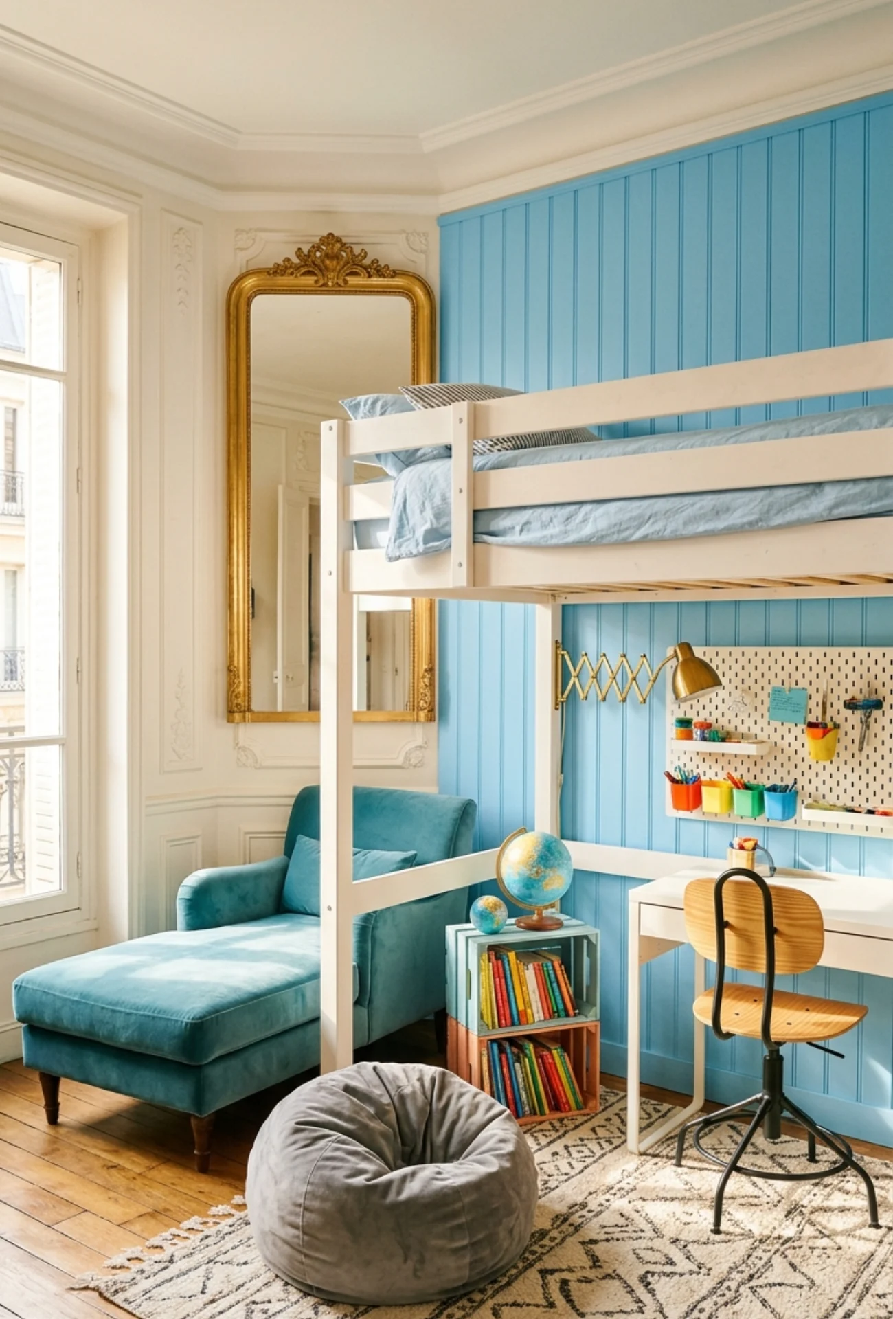 Loft Bed with a Study Zone Underneath