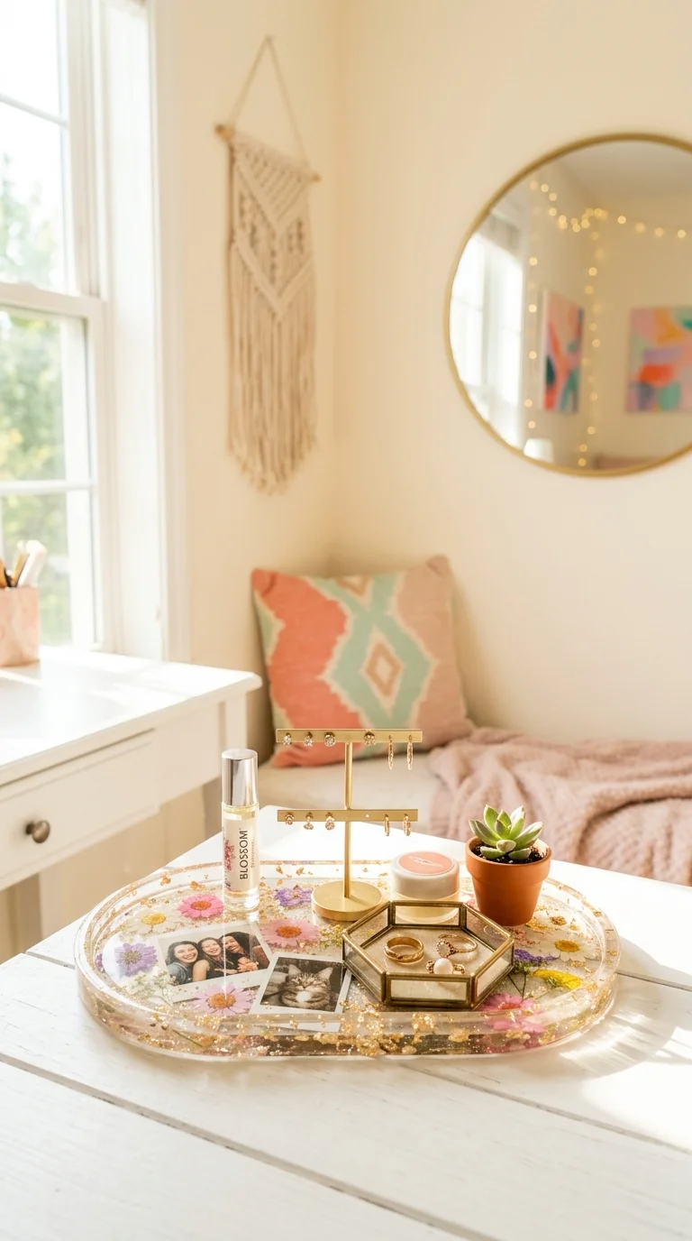 Mini Vanity Tray with Resin Accents