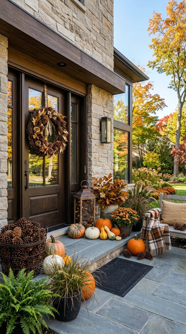 Natural Pinecone Porch Accents