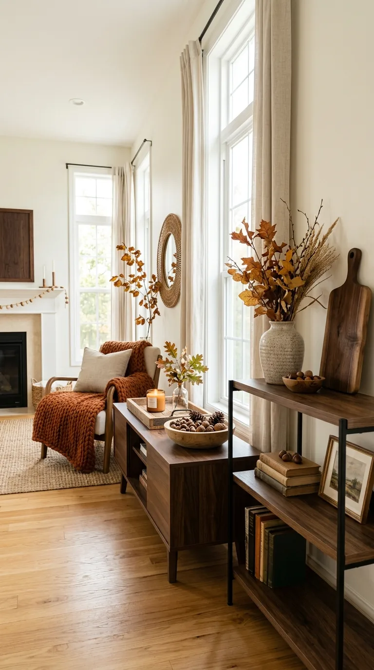 Natural Wood Fall Decorating Ideas